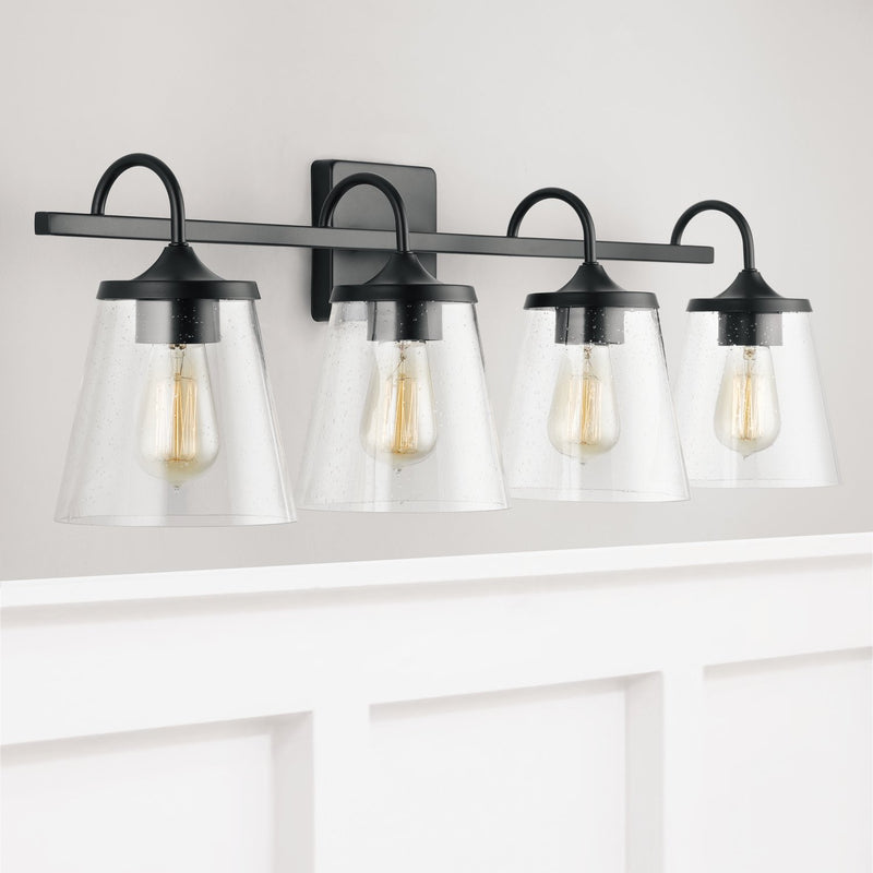 Jayne 4-Light Bath Vanity Light in Matte Black