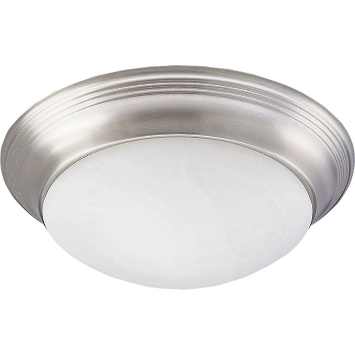 Alabaster Glass One Light Flush Mount in Brushed Nickel