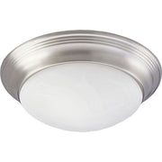 Alabaster Glass 11.5" Flush Mount in Brushed Nickel