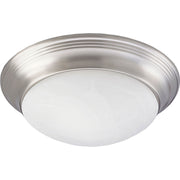 Alabaster Glass 2-Light Flush Mount in Brushed Nickel