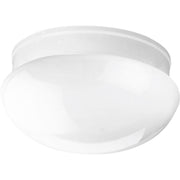 Fitter 2-Light White Glass Flush Mount in White