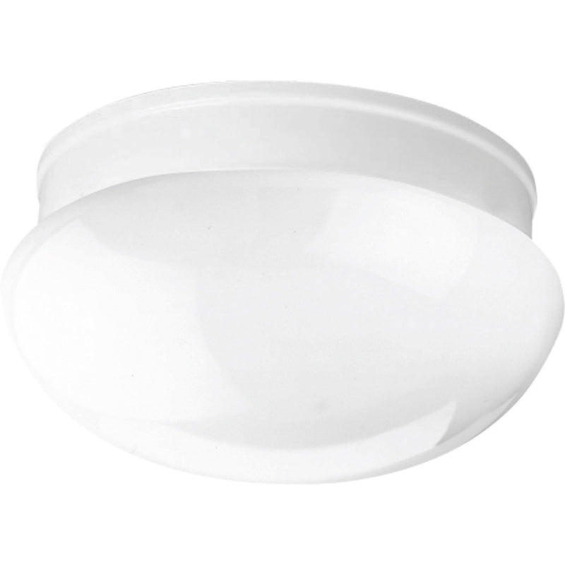 Fitter 2-Light White Glass Flush Mount in White