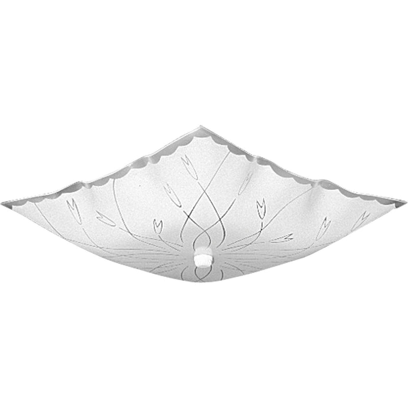 Square Glass Two Light Flush Mount in White