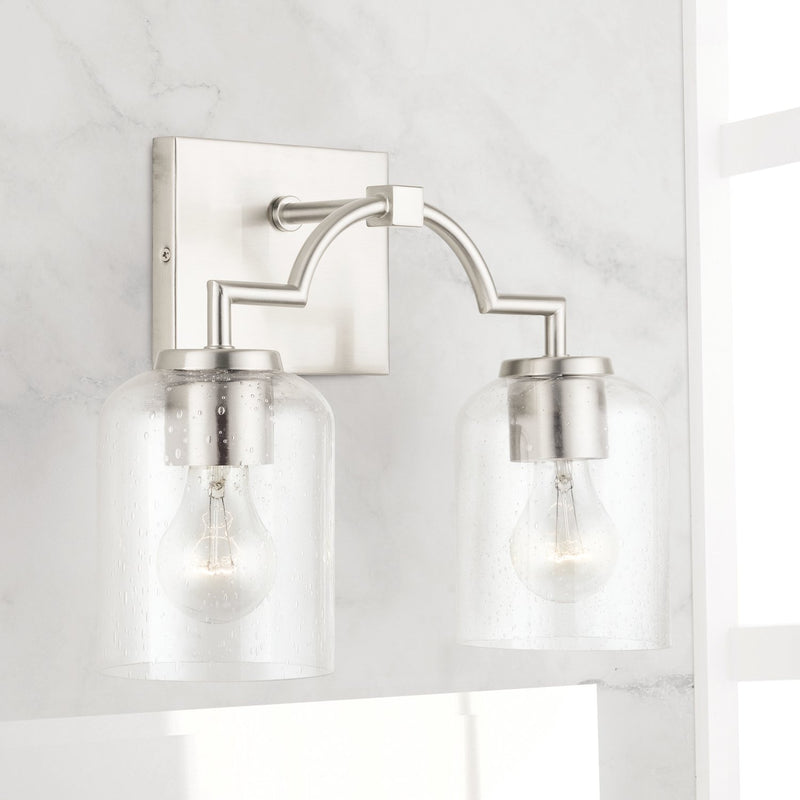 Carter 2-Light Bath Vanity Light in Brushed Nickel