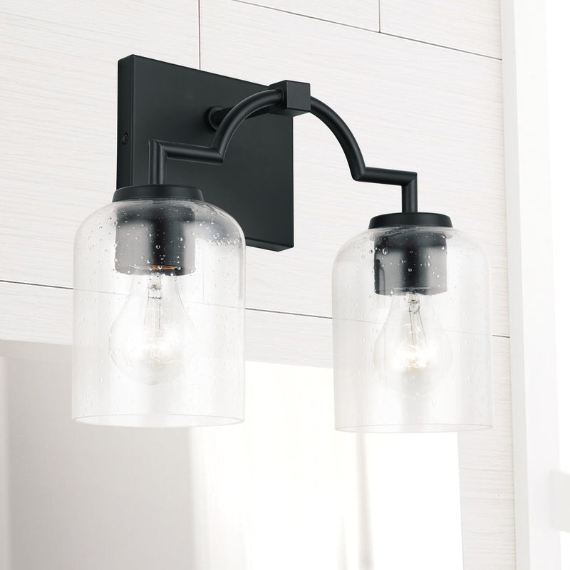 Carter 2-Light Bath Vanity Light in Matte Black