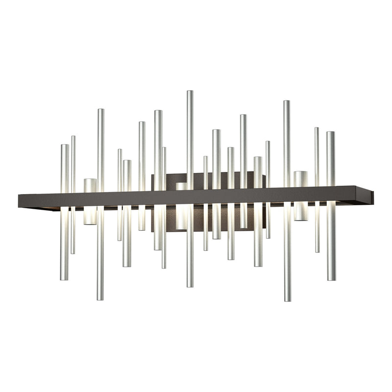 Cityscape LED Sconce in Oil Rubbed Bronze with Vintage Platinum Accent - 207915-LED-14-82 by Hubbardton Forge