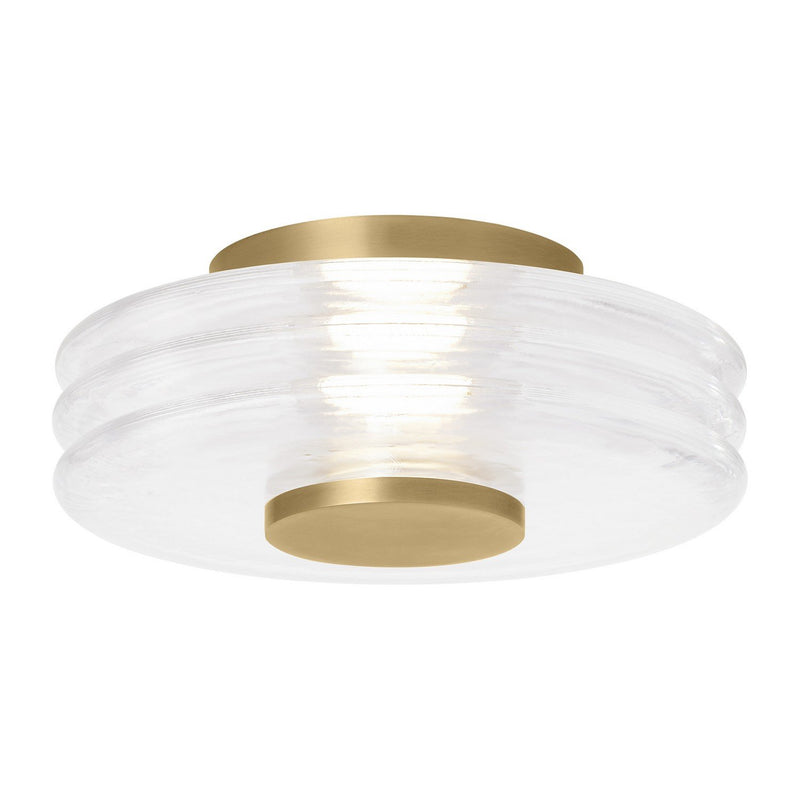 Laurel Medium Flush Mount in Clear Natural Brass