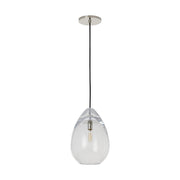 Alina Medium Accent Pendant in Clear Polished Nickel