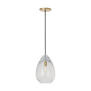 Alina Medium Accent Pendant in Clear Natural Brass