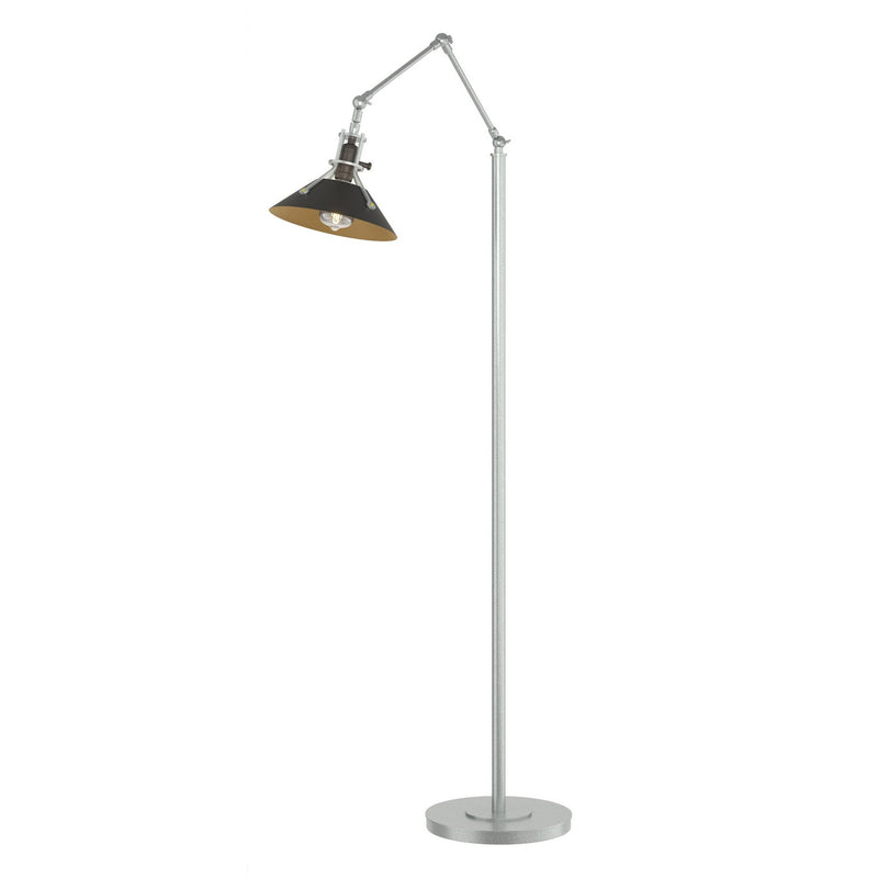 Henry Floor Lamp in Vintage Platinum with Black Accent - 242215-SKT-82-10 by Hubbardton Forge