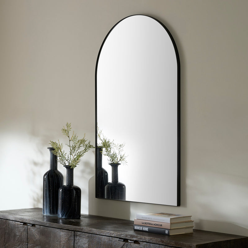 29" x 46" Arch Mirror in Matte Black