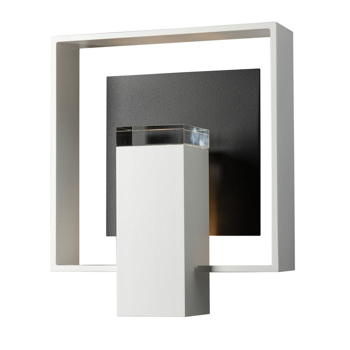 Shadow Box Outdoor Sconce in Coastal White with Coastal Black Accent - 302603-SKT-02-80-ZM0546 by Hubbardton Forge