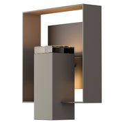 Shadow Box Outdoor Sconce in Coastal Dark Smoke with Coastal Oil Rubbed Bronze Accent - 302603-SKT-77-14-ZM0546 by Hubbardton Forge