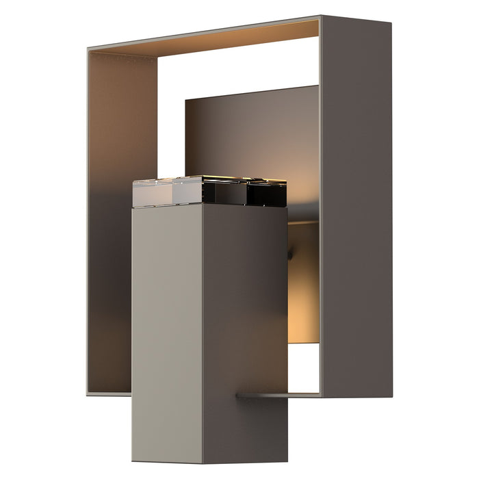 Shadow Box Outdoor Sconce in Coastal Dark Smoke with Coastal Oil Rubbed Bronze Accent - 302603-SKT-77-14-ZM0546 by Hubbardton Forge