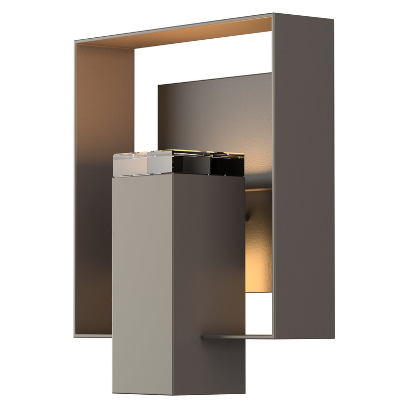 Shadow Box Outdoor Sconce in Coastal Dark Smoke with Coastal Black Accent - 302603-SKT-77-80-ZM0546 by Hubbardton Forge