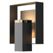 Shadow Box Outdoor Sconce in Coastal Black with Coastal Natural Iron Accent - 302603-SKT-80-20-ZM0546 by Hubbardton Forge