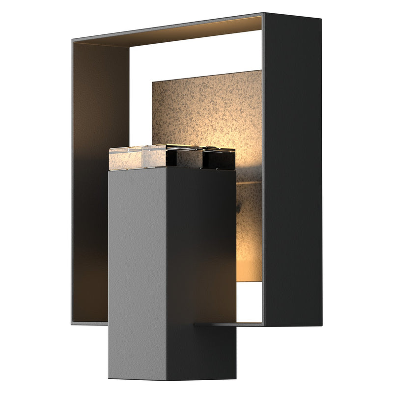 Shadow Box Outdoor Sconce in Coastal Black with Coastal Natural Iron Accent - 302603-SKT-80-20-ZM0546 by Hubbardton Forge