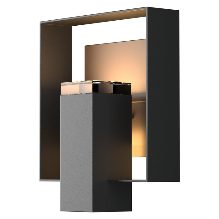 Shadow Box Outdoor Sconce in Coastal Black with Coastal Dark Smoke Accent - 302603-SKT-80-77-ZM0546 by Hubbardton Forge
