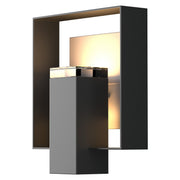 Shadow Box Outdoor Sconce in Coastal Black with Coastal Burnished Steel Accent - 302603-SKT-80-78-ZM0546 by Hubbardton Forge