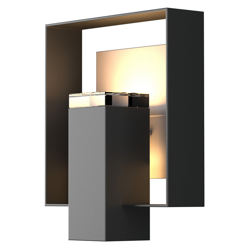 Shadow Box Outdoor Sconce in Coastal Black with Coastal Burnished Steel Accent - 302603-SKT-80-78-ZM0546 by Hubbardton Forge