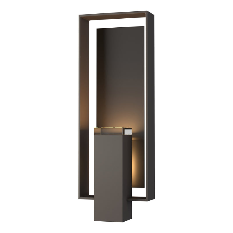 Shadow Box Large Outdoor Sconce in Coastal Dark Smoke with Coastal Oil Rubbed Bronze Accent - 302605-SKT-77-14-ZM0546 by Hubbardton Forge