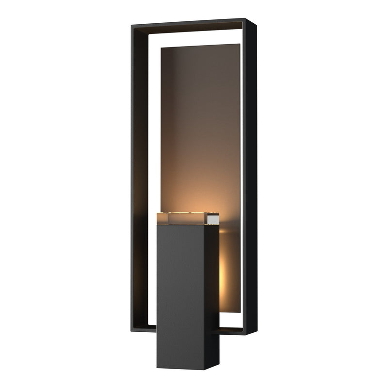 Shadow Box Large Outdoor Sconce in Coastal Black with Coastal Dark Smoke Accent - 302605-SKT-80-77-ZM0546 by Hubbardton Forge