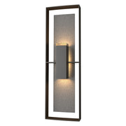 Shadow Box Tall Outdoor Sconce in Coastal Oil Rubbed Bronze with Coastal Natural Iron Accent - 302607-SKT-14-20-ZM0546 by Hubbardton Forge