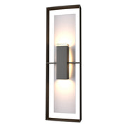 Shadow Box Tall Outdoor Sconce in Coastal Oil Rubbed Bronze with Coastal Burnished Steel Accent - 302607-SKT-14-78-ZM0546 by Hubbardton Forge