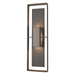 Shadow Box Tall Outdoor Sconce in Coastal Dark Smoke with Coastal Oil Rubbed Bronze Accent - 302607-SKT-77-14-ZM0546 by Hubbardton Forge