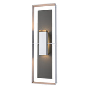 Shadow Box Tall Outdoor Sconce in Coastal Burnished Steel with Coastal Black Accent - 302607-SKT-78-80-ZM0546 by Hubbardton Forge