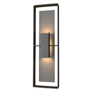 Shadow Box Tall Outdoor Sconce in Coastal Black with Coastal Natural Iron Accent - 302607-SKT-80-20-ZM0546 by Hubbardton Forge