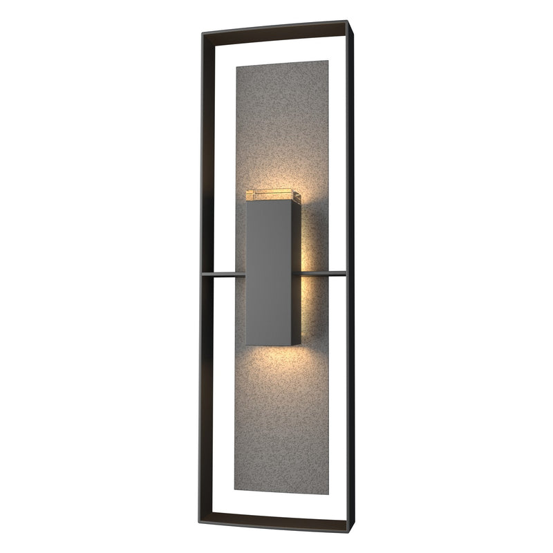 Shadow Box Tall Outdoor Sconce in Coastal Black with Coastal Natural Iron Accent - 302607-SKT-80-20-ZM0546 by Hubbardton Forge