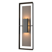 Shadow Box Tall Outdoor Sconce in Coastal Black with Coastal Dark Smoke Accent - 302607-SKT-80-77-ZM0546 by Hubbardton Forge