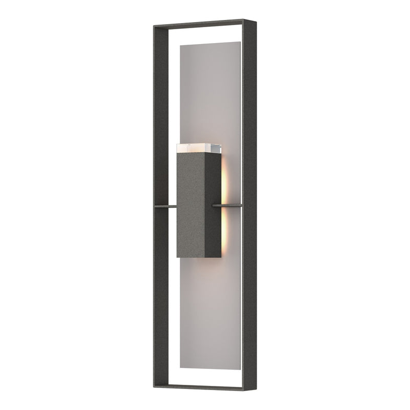 Shadow Box Extra Tall Sconce in Coastal Natural Iron with Coastal Burnished Steel Accent - 302608-SKT-20-78-ZM0736 by Hubbardton Forge