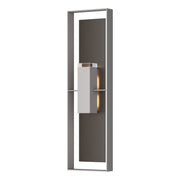 Shadow Box Extra Tall Sconce in Coastal Burnished Steel with Coastal Oil Rubbed Bronze Accent - 302608-SKT-78-14-ZM0736 by Hubbardton Forge