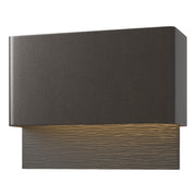 Stratum Dark Sky Friendly LED Outdoor Sconce in Coastal Oil Rubbed Bronze with Coastal Black Accent - 302630-LED-14-80 by Hubbardton Forge