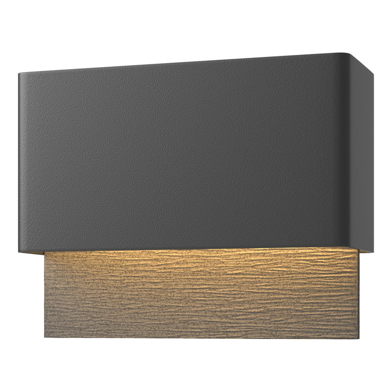 Stratum Dark Sky Friendly LED Outdoor Sconce in Coastal Black with Coastal Natural Iron Accent - 302630-LED-80-20 by Hubbardton Forge