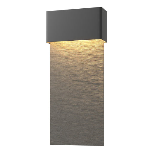 Stratum Large Dark Sky Friendly LED Outdoor Sconce in Coastal Black with Coastal Natural Iron Accent - 302632-LED-80-20 by Hubbardton Forge