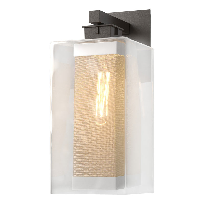 Polaris Outdoor Large Sconce in Coastal Oil Rubbed Bronze with Coastal Silver Accent - 304854-SKT-14-72-ZM0707 by Hubbardton Forge