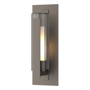 Vertical Bar Fluted Glass Medium Outdoor Sconce in Coastal Dark Smoke - 307282-SKT-77-ZU0658 by Hubbardton Forge