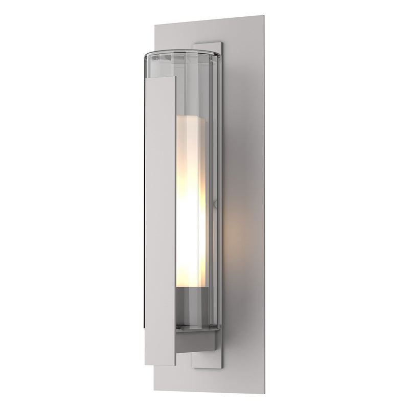 Vertical Bar Fluted Glass Large Outdoor Sconce in Coastal Burnished Steel - 307283-SKT-78-ZU0662 by Hubbardton Forge