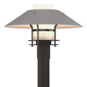 Henry Outdoor Post Light in Coastal Oil Rubbed Bronze with Coastal Burnished Steel Accent - 344227-SKT-14-78-GG0026 by Hubbardton Forge