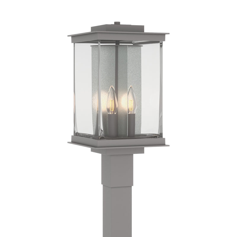 Kingston Outdoor Post Light in Coastal Burnished Steel with Translucent Vintage Platinum Accent - 344840-SKT-78-81-ZM0703 by Hubbardton Forge