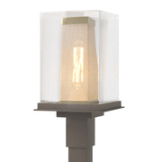 Polaris Outdoor Post Light in Coastal Dark Smoke with Coastal Gold Accent - 344850-SKT-77-70-ZM0084 by Hubbardton Forge