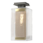 Polaris Outdoor Semi-flush in Coastal Natural Iron with Coastal Gold Accent - 356850-SKT-20-70-ZM0707 by Hubbardton Forge