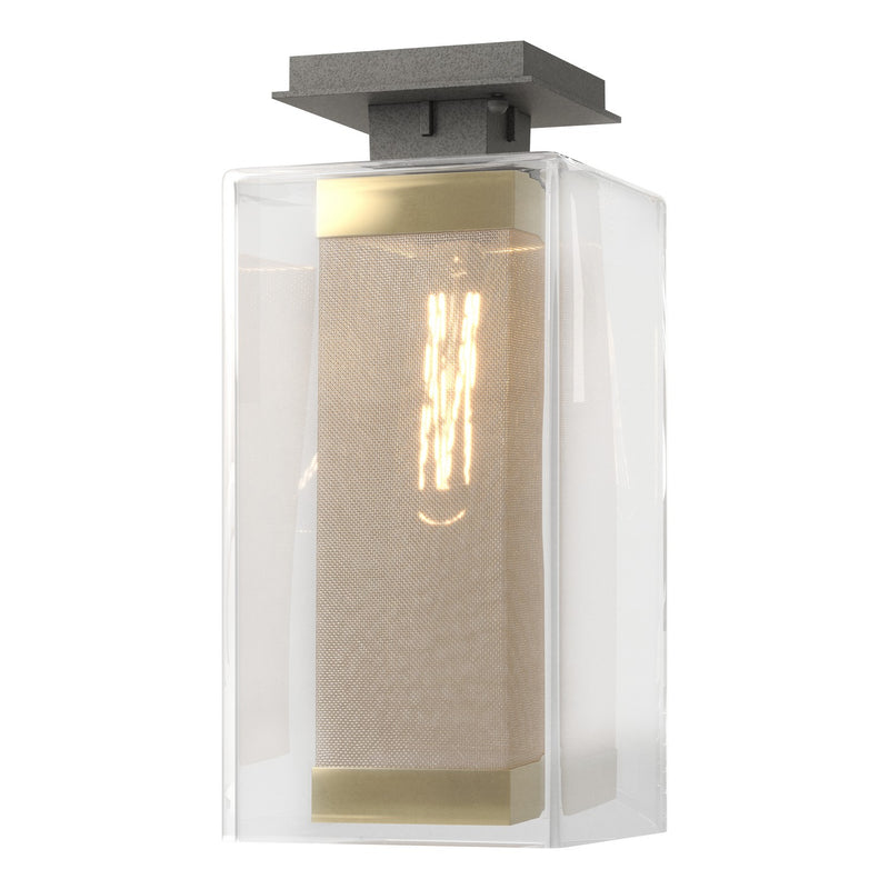 Polaris Outdoor Semi-flush in Coastal Natural Iron with Coastal Gold Accent - 356850-SKT-20-70-ZM0707 by Hubbardton Forge