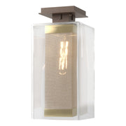 Polaris Outdoor Semi-flush in Coastal Bronze with Coastal Gold Accent - 356850-SKT-75-70-ZM0707 by Hubbardton Forge