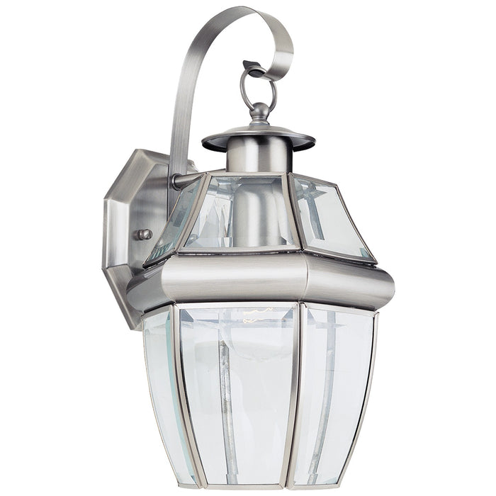 Lancaster One Light Outdoor Wall Lantern in Antique Brushed Nickel