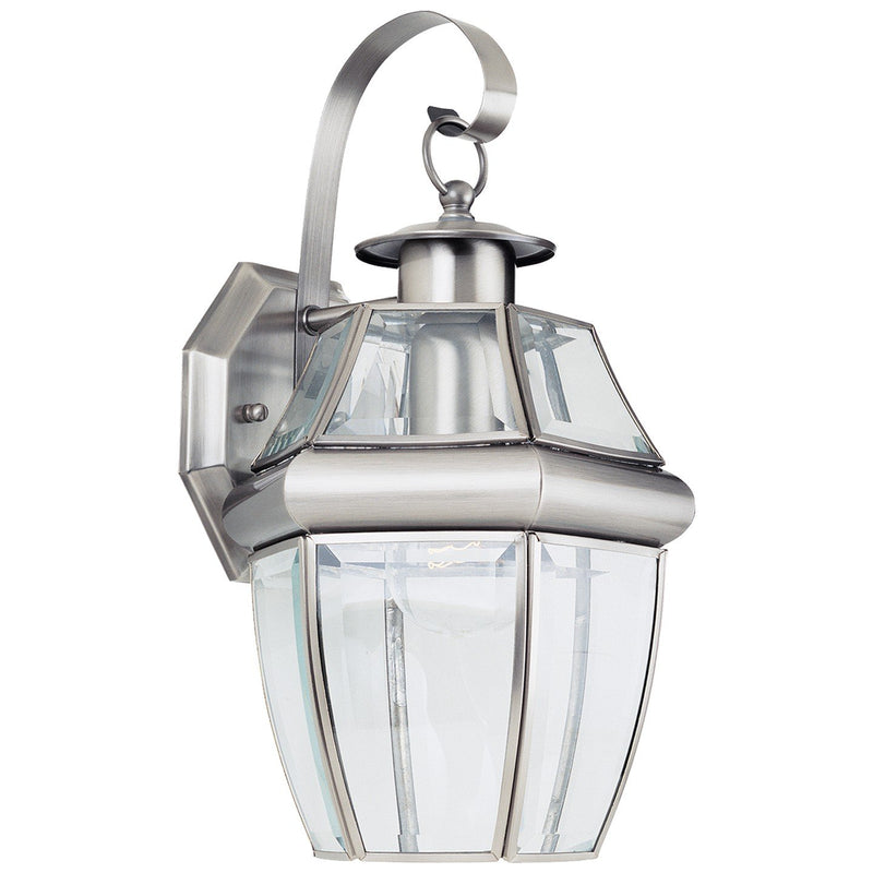 Lancaster Large Outdoor Wall Lantern in Antique Brushed Nickel