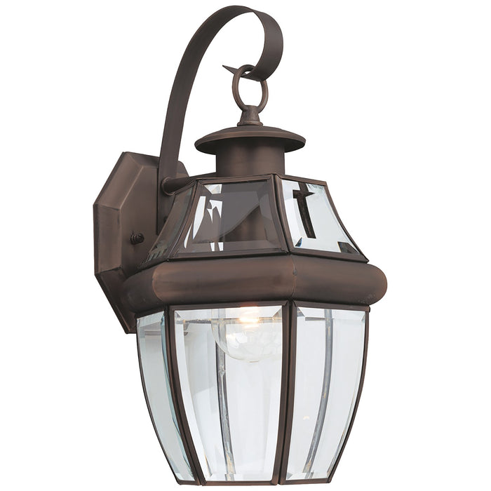 Lancaster One Light Outdoor Wall Lantern in Antique Bronze